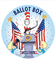 The Cat in the Hat for President Ballot Sticker