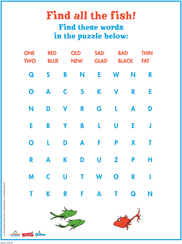 Word of fish. Dr.Seuss Wordsearch. Fish Word. Dr Seuss Word Families. Dr Seuss Word Families как произносить переводчик.