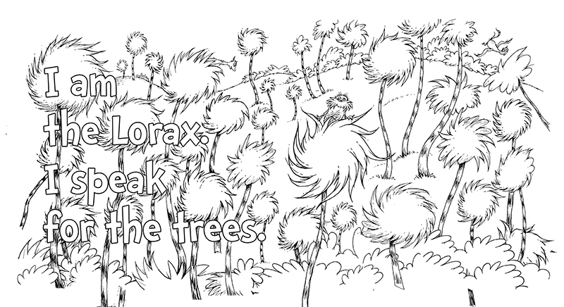 Lorax Coloring Book Page - Seussville
