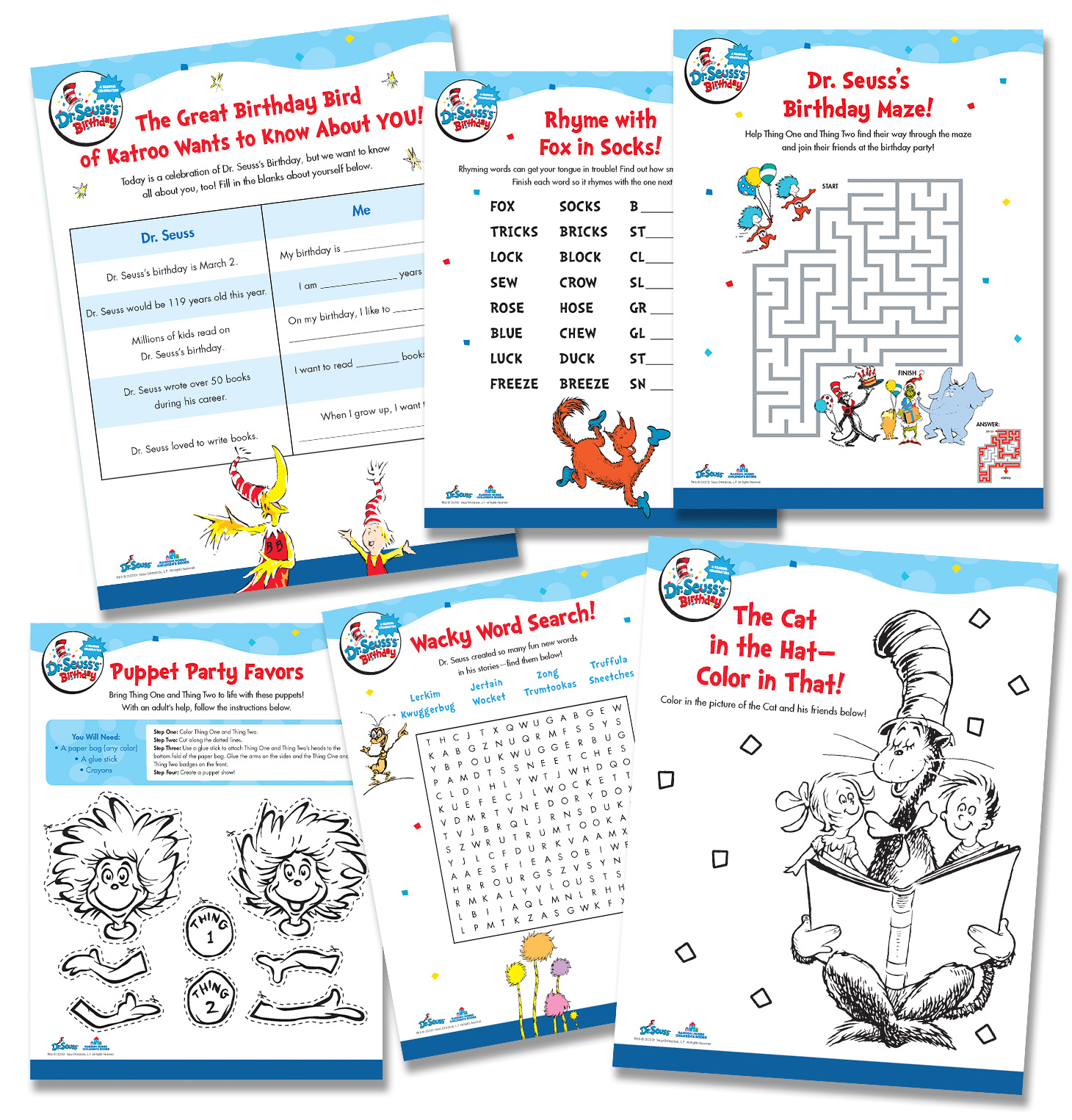 Dr. Seuss's Birthday 2023 Activity Brochure Seussville